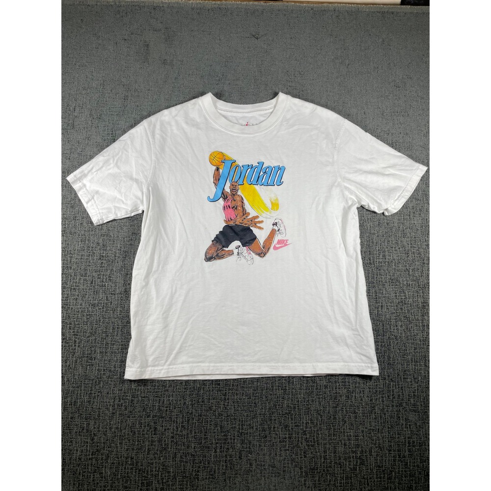 Nike Jordan Kids White Graphic T-Shirt Michael Jordan Retro Print Size Small